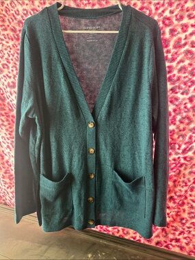 torrid Dark Teal V-Neck Button Cardigan